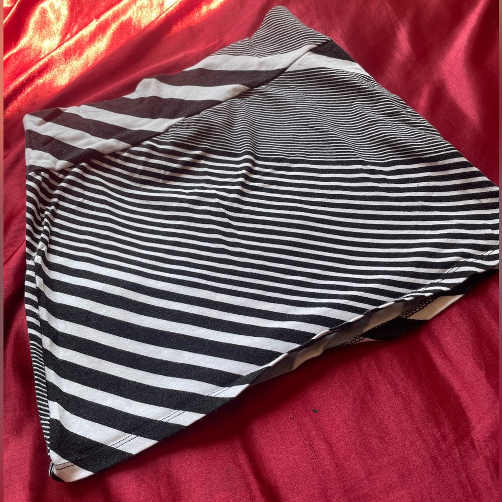 Black and white striped skirt